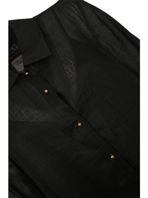 Abito chemisier MSTMELA in garza ramié ricamata Nero MAX MARA STUDIO | 2616231012600003